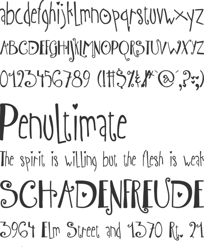 Austie Bost Wibbly font preview