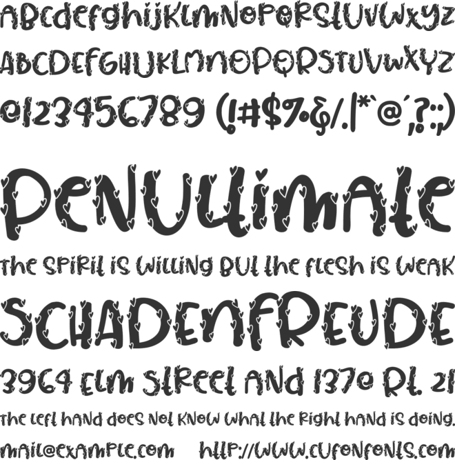 Sweaty Heart font preview