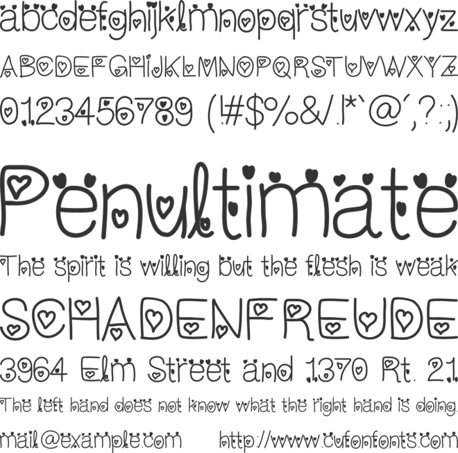 ILoveYOUForever font preview