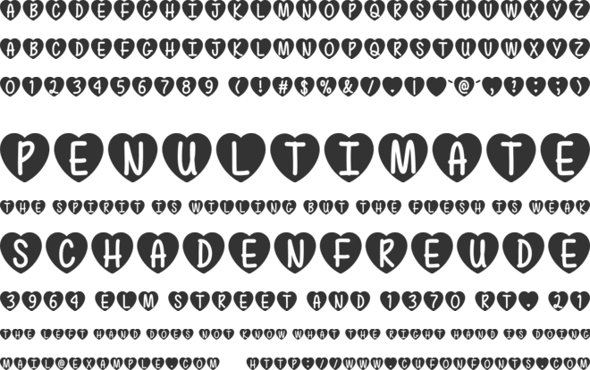 Love Is Awesome font preview