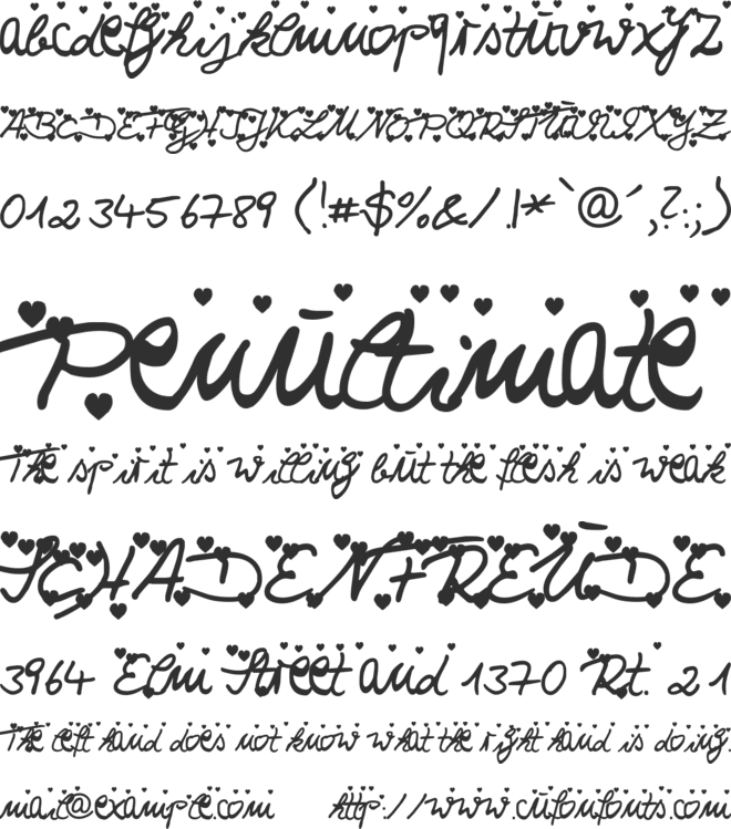Iloveyou font preview
