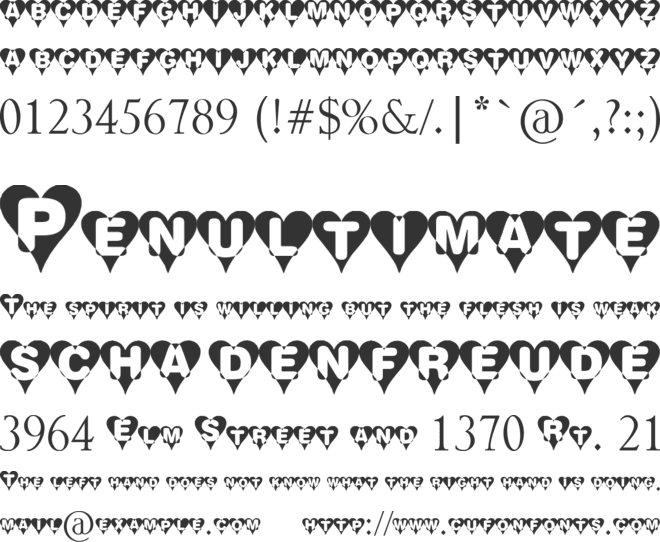 Heart font preview