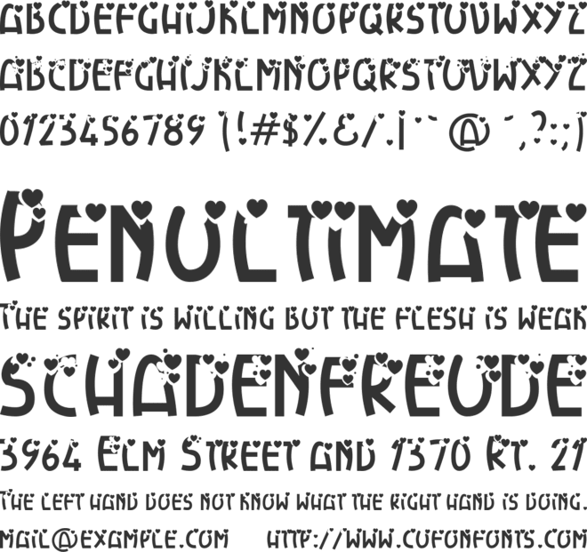 HeartExplosion font preview