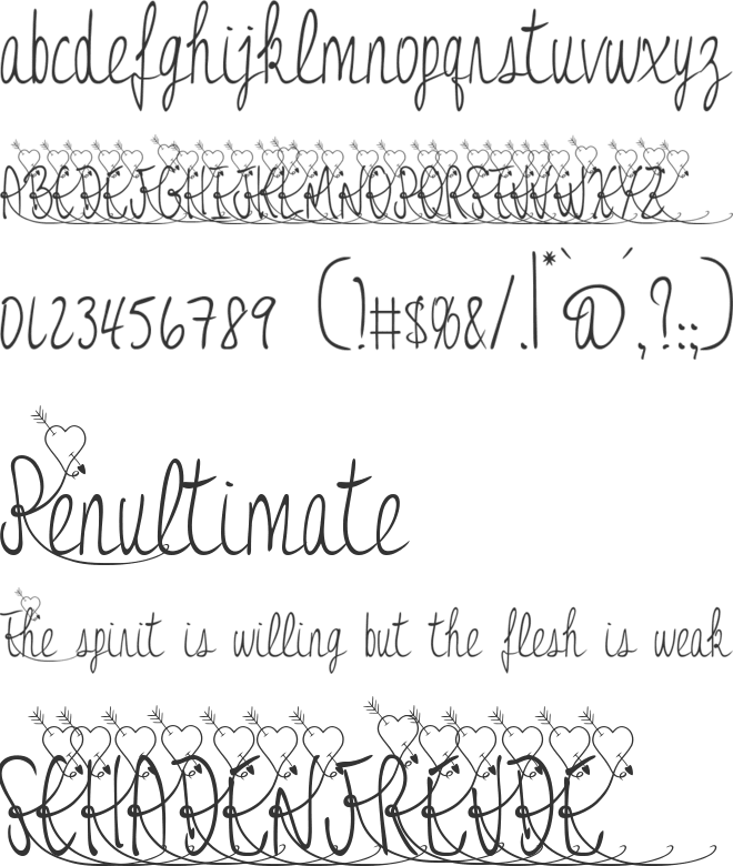 JessyHeart font preview