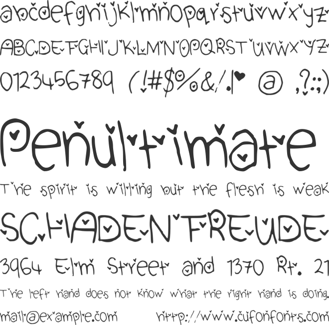 Cute_Heart_Font font preview