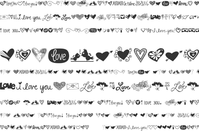 KG Heart Doodles font preview