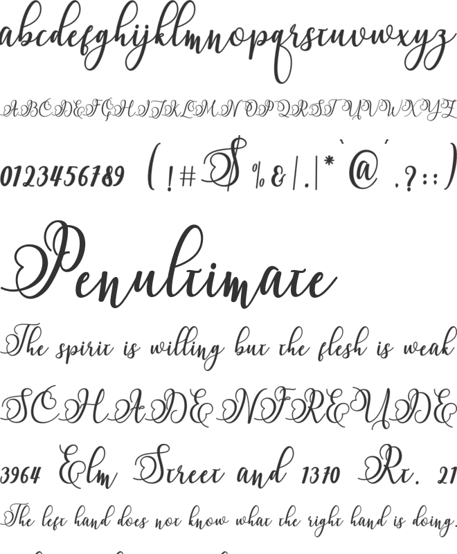 Namilla font preview