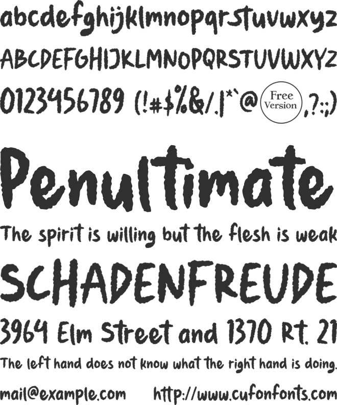 Fronzy Free Trial font preview