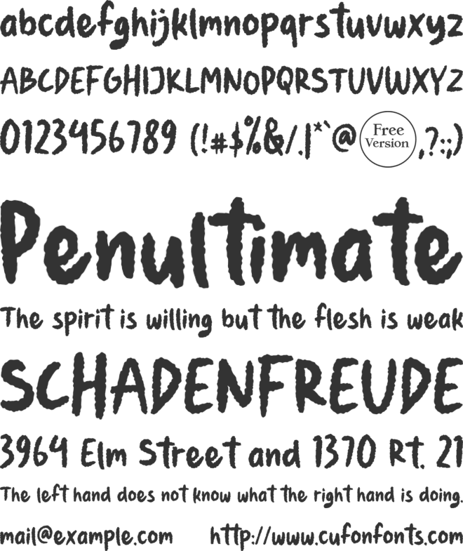 Fronzy Free Trial font preview