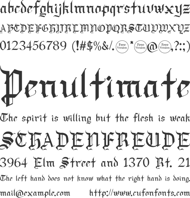 Draculie Free Trial font preview