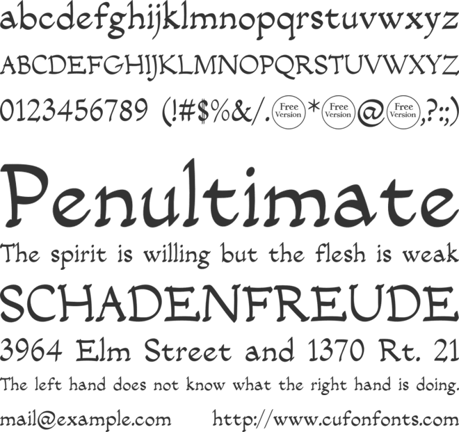 Salacia Free Trial font preview