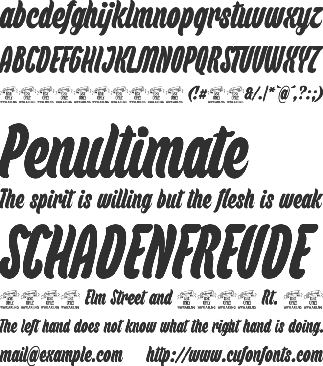 Backpack Personal Use font preview