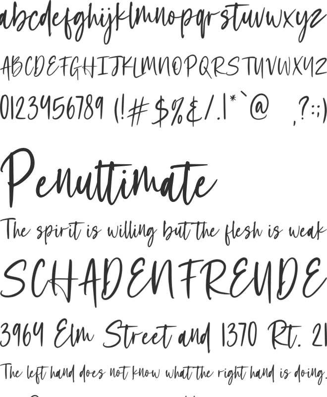 Wednesday Script font preview