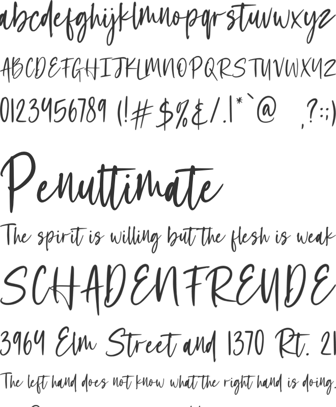 Wednesday Script font preview