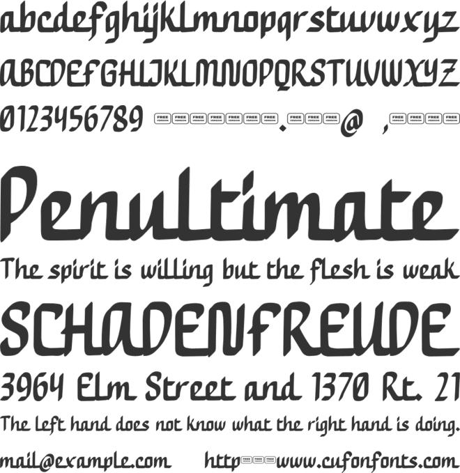 Hakan Free Trial font preview