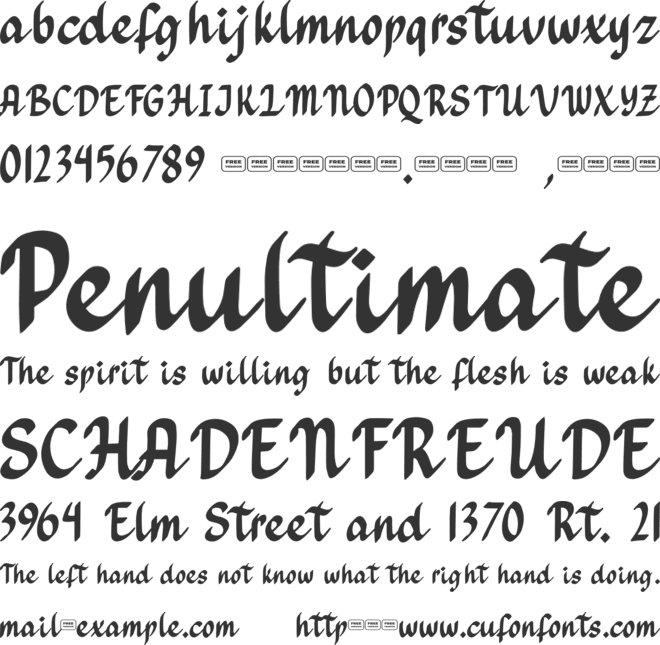 Hadeya Free Trial font preview