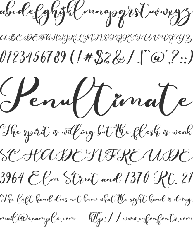 Love Prilly font preview