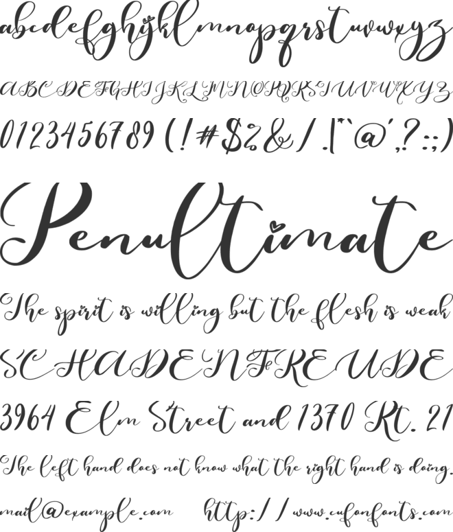 Love Prilly font preview