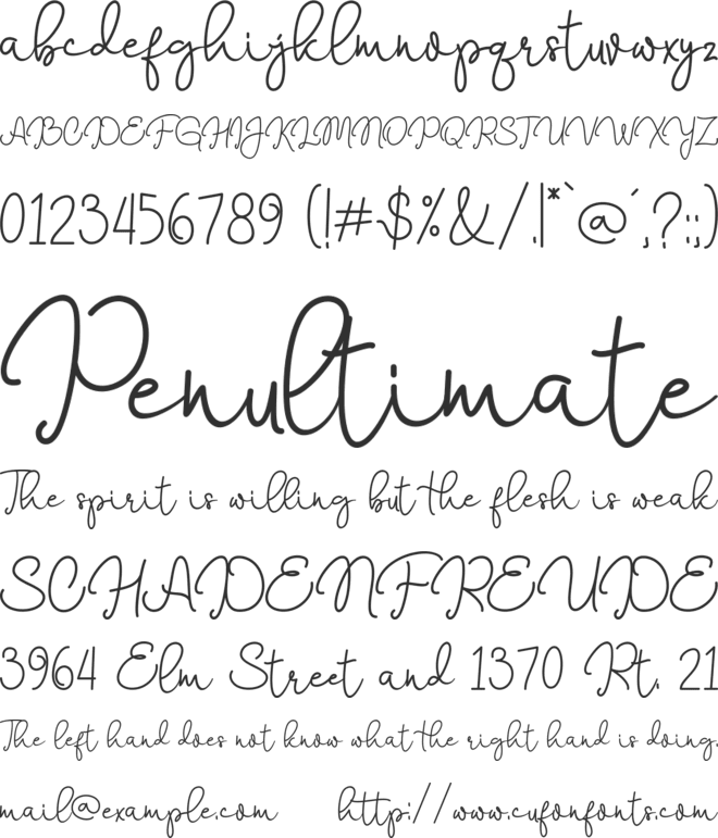 Marrisa font preview