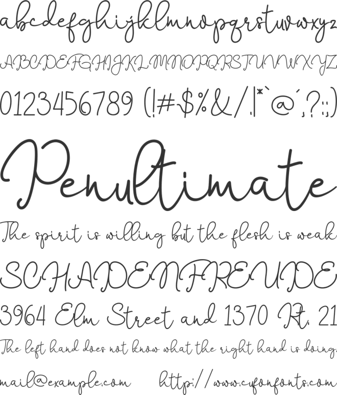 Marrisa font preview