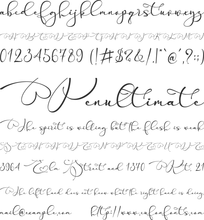 Parallove font preview