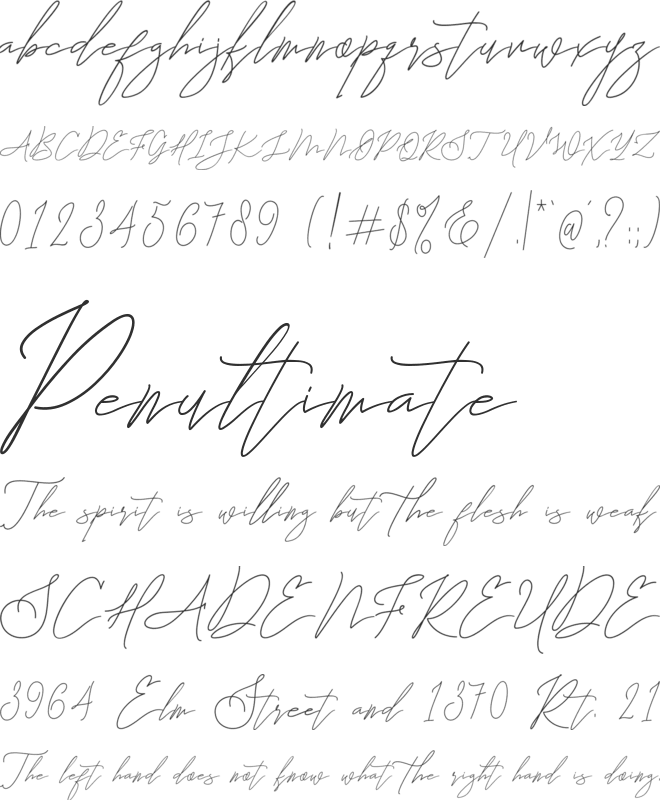The Attention font preview