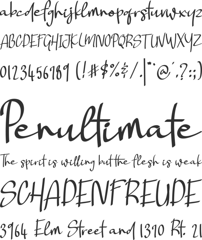Landing Surely font preview