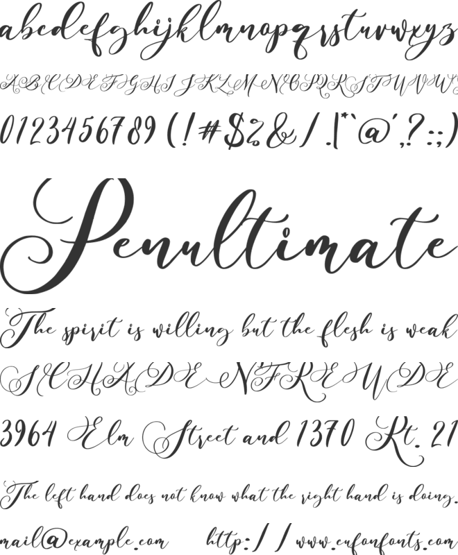 Billyra font preview