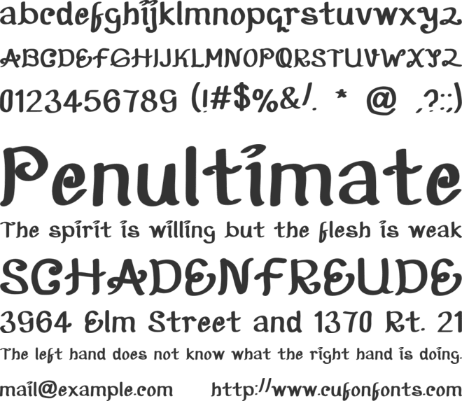 Amocelia font preview