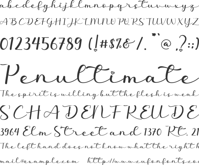 Miatta font preview