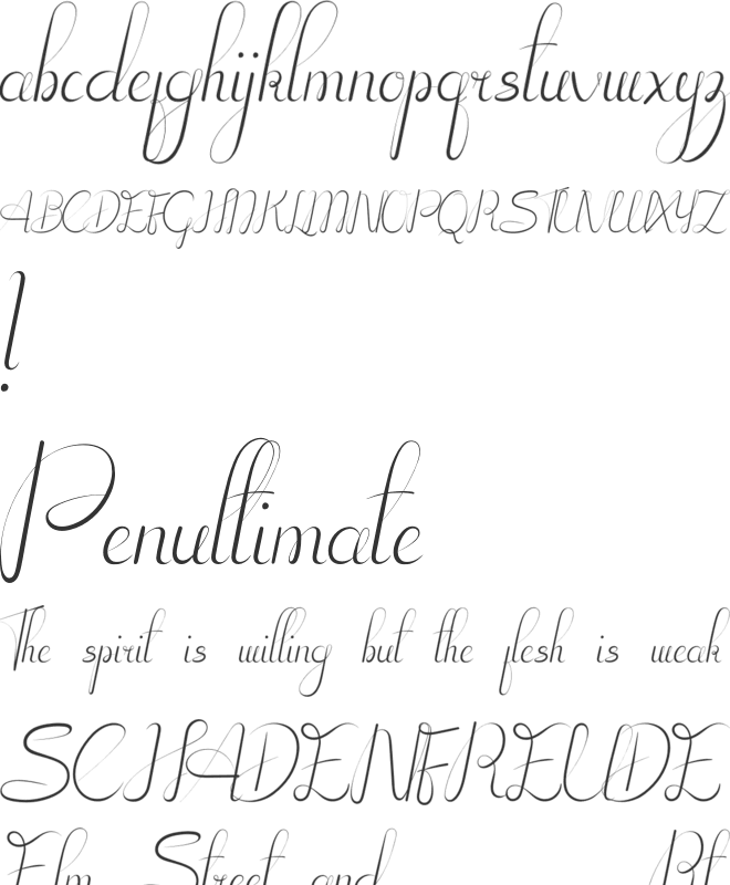 The Greetings font preview