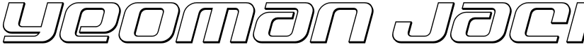 Yeoman Jack 3D Italic Regular font