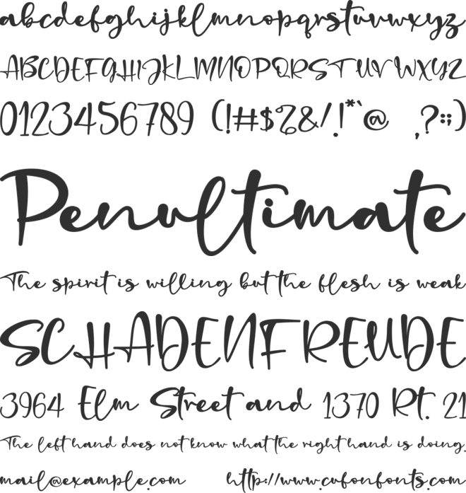 Denada - Personal Use font preview