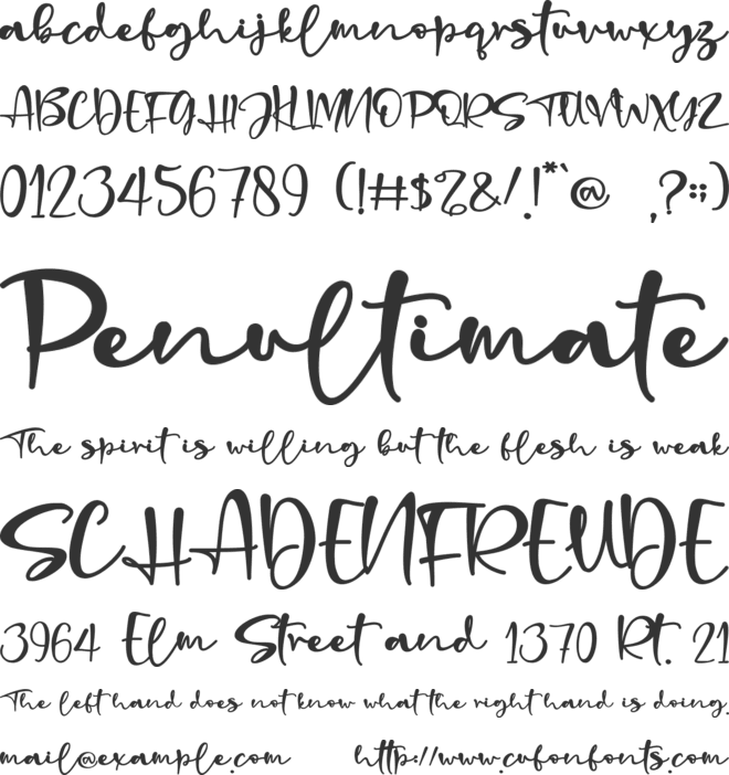 Denada - Personal Use font preview