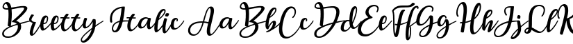 Breetty Italic font