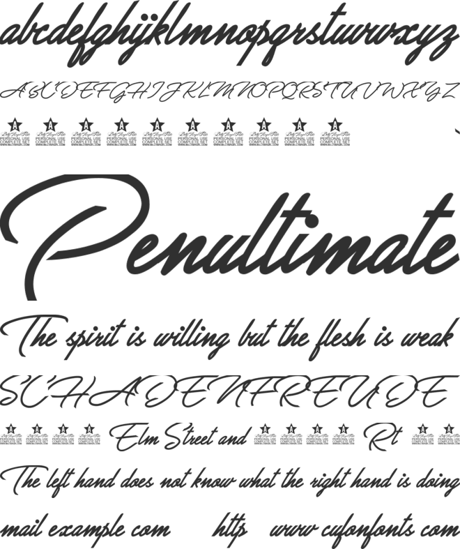Allegratta Personal Use font preview