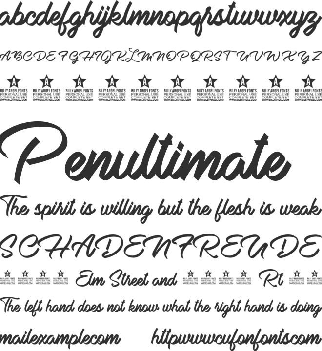 Bella Donna Personal Use font preview