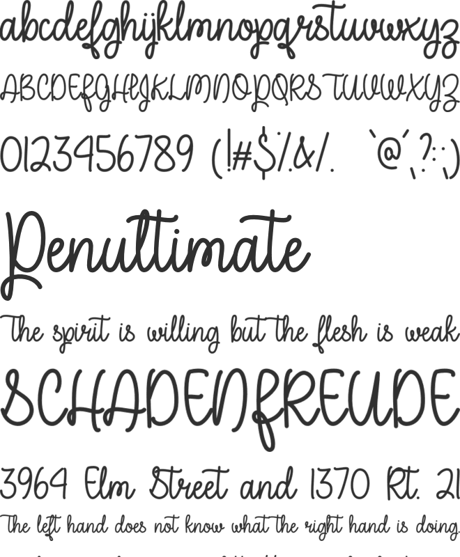 A Perfect Place font preview
