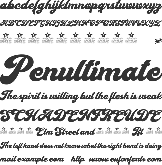 Cherry and Kisses Personal Use font preview