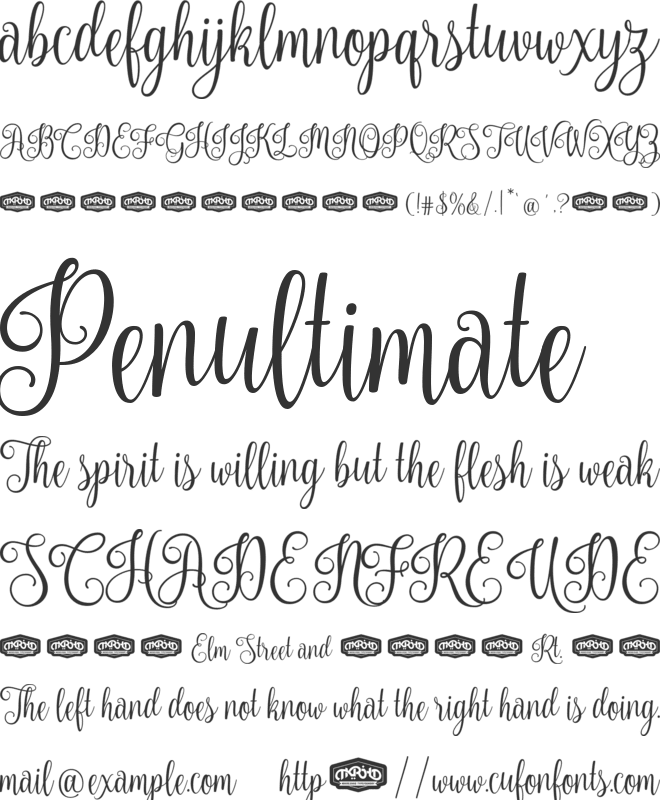 Nouradilla font preview