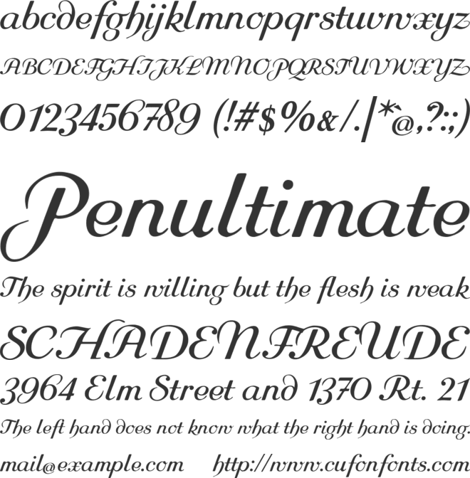 Rundkursiv font preview