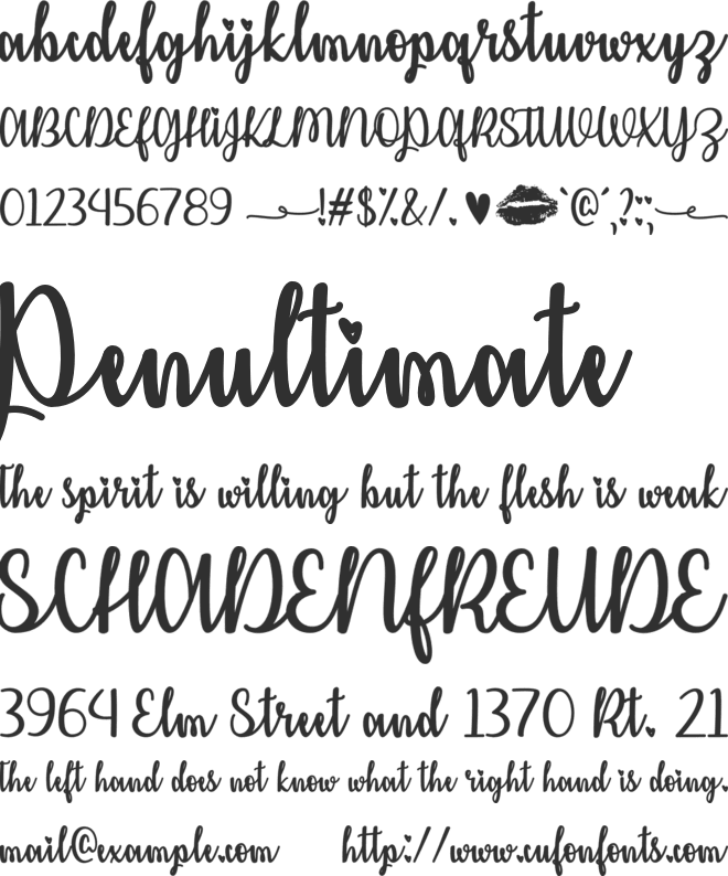 Kiss Me or Not font preview