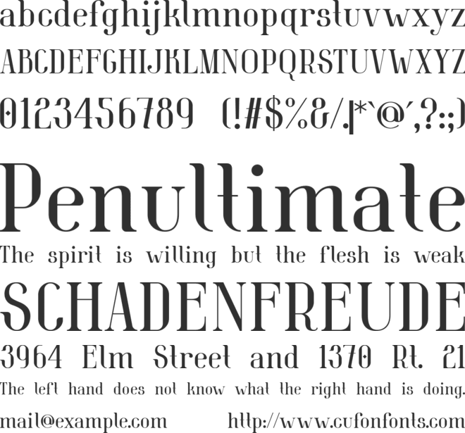 Belleview font preview