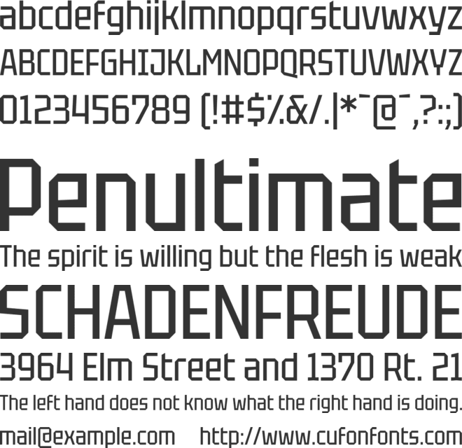 Tektur Narrow font preview