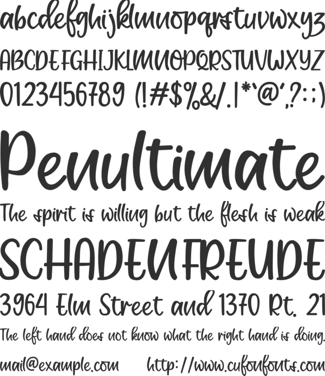 Maron American font preview