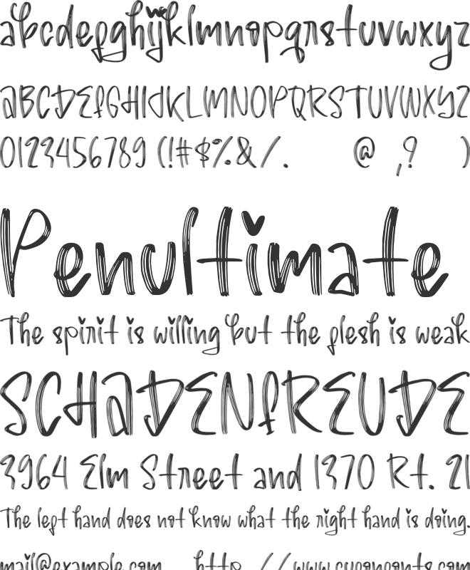Lovebird font preview