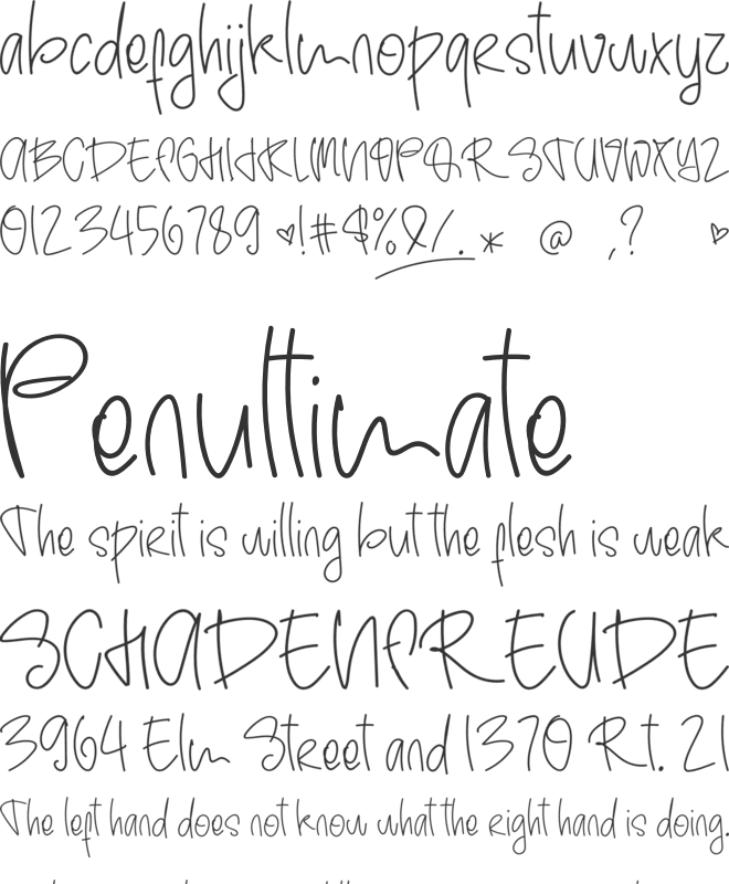 Balimar font preview