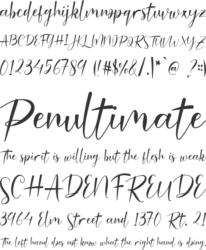 Malinda font preview