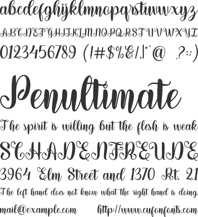 Beauty Fandytha font preview