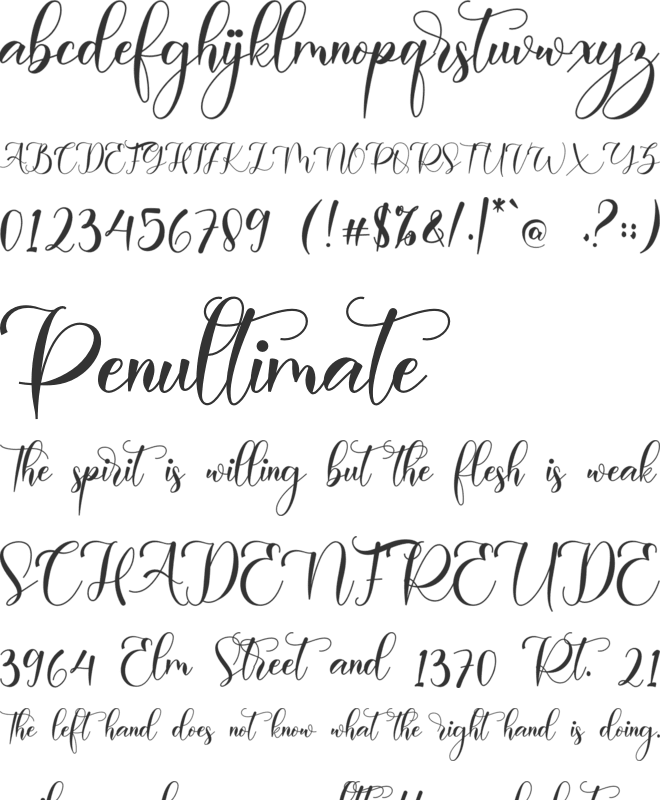 Avarelove font preview